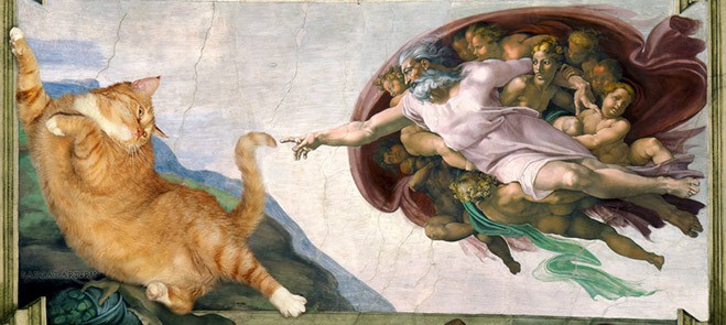 Michelangelo, The Creation of (cat)Adam