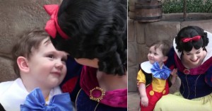 2-Year-Old Boy With Autism Meets Snow White, His Reaction Is Priceless
