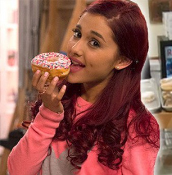 Ariana Grande with a Donut